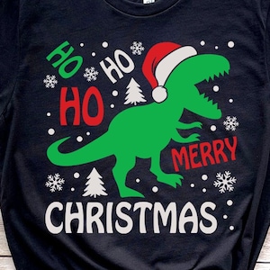 Ho Ho Ho Svg, Christmas Dinosaur svg, Christmas Kids svg, Merry Christmas svg, Dinosaur svg, Ho Ho Ho Christmas Shirt, Dinosaur Kids Shirt