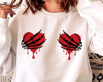 Skeleton Heart, Spooky Season, Skeleton Hands svg, Halloween svg, Valentine svg, Skeleton svg, Funny Halloween svg, Halloween shirt svg