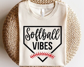 Softball Vibes SVG, Softball svg, Softball Mom svg, Base svg, Sports svg, Softball Mama svg, Ballpark mom svg, Softball Vibes Shirt