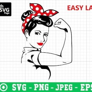 Rosie svg, Rosie the Riveter svg, Girl Power svg, Woman Power svg, Bandana svg, Frau svg, Frauen-Shirt svg