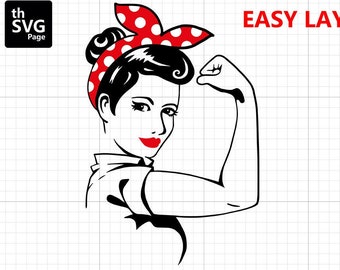 Rosie svg, Rosie the Riveter svg, Girl Power svg, Woman Power svg, Bandana svg, Woman svg, Women Shirt svg