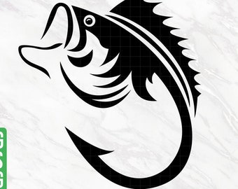 Fiskkrok SVG, Fiske svg, Fiskkrok svg, Fiske klippfil, Fisk svg, Fiskare svg, Abborre fisk svg