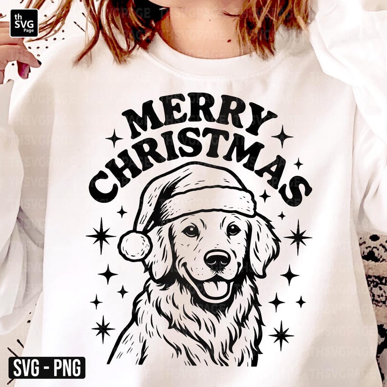 Christmas Golden Retriever SVG PNG, Dog Christmas Svg, Merry Christmas ...