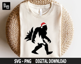 Christmas Tree Svg, Bigfoot svg, Santa svg, believe svg, Christmas Shirt, Christmas Designs, Funny Christmas Svg, Cut Files for Cricut, Png