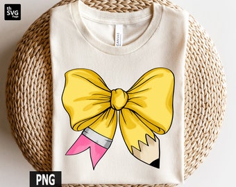 Coquette Teacher Png, Pencil Bow png, Back To School png, Teach Love Inspire png, Teacher Shirt, Teacher Sublimation, Sublimation Designs