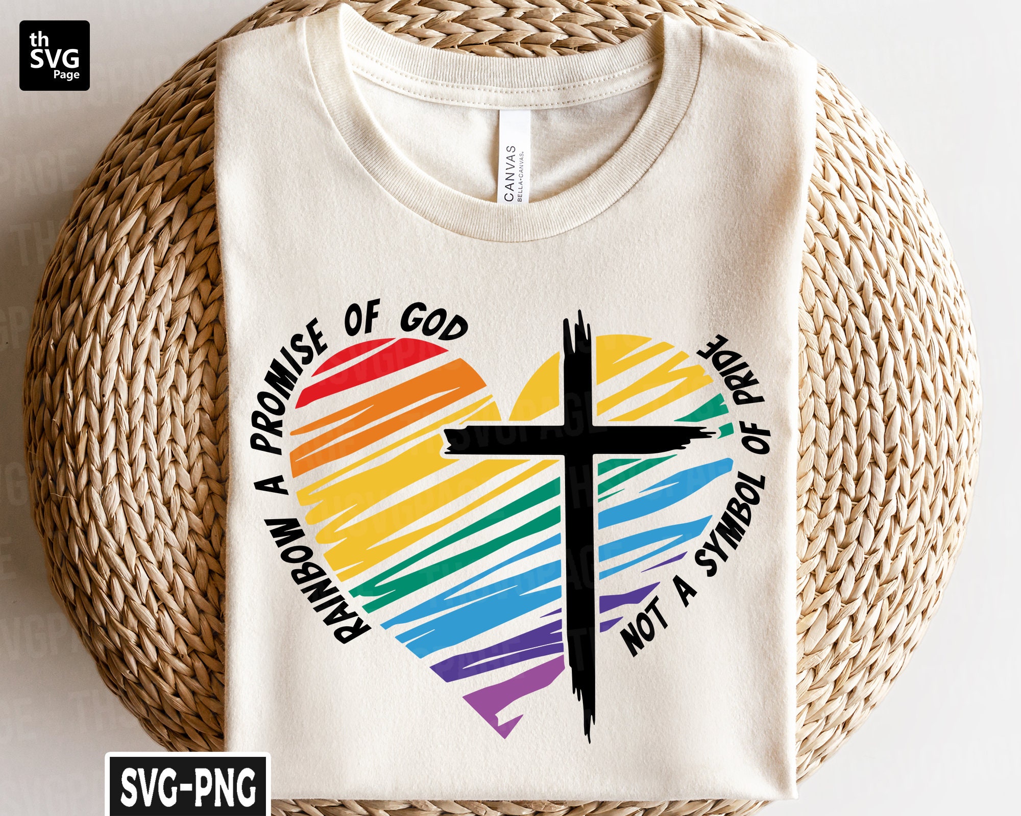 "Rainbow: A Promise Of God" Unisex T-Shirt - Not A Symbol Of Pride Gift For Women & Men - View #10