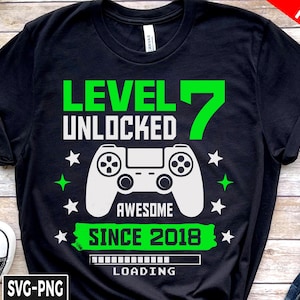 Level 7 Unlocked SVG, Boy Gamer Shirt, Unlocked SVG, 7th Birthday, 7 Years Old, Happy Birthday svg, Video Game, Birthday Shirt
