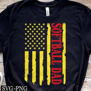 Softball American Flag Svg, Softball Dad svg, Softball svg, Dad svg, Softball Season svg, Father&#39;s Day svg, Dad 4th July svg, Sport Dad svg