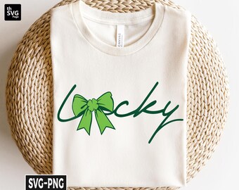Coquette Patrick's Day Svg, Lucky Shamrock Svg, St Patrick's Day Svg, St Pattys Day Svg, St Patrick Bow Svg, St Patricks Day Shirt Svg