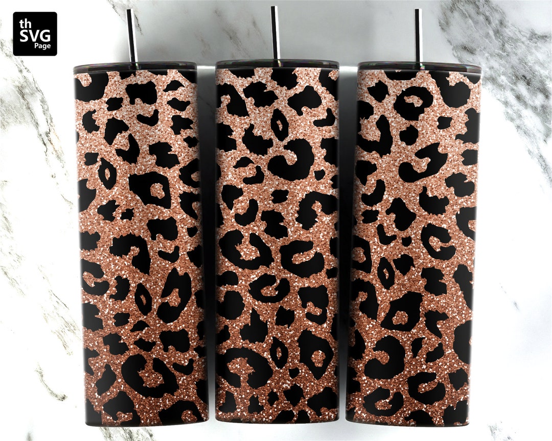20 Oz Skinny Tumbler Leopard Wrap, Straight & Tapered Tumbler PNG ...