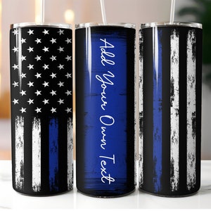 Zawqiye American Flag Tumbler Gifts, Blue Line Flag