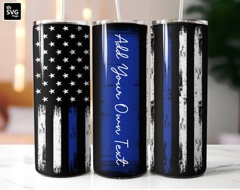 American Flag Tumbler, Blue Line Flag, Back The Blue png, 20oz Skinny Tumbler, American Flag Wrap, Tumbler Wrap, Sublimation Designs