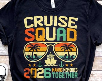 Cruise Squad 2026 SVG, Retro Sunset svg, Cruise 2026 svg, Summer svg, Cruise Squad svg,  Vacation svg, Family Trip svg, Family Vacation svg