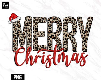Merry Christmas Leopard Print Png, Merry Christmas png, Christmas png, Christmas Season png, Leopard Christmas, Christmas Sublimation
