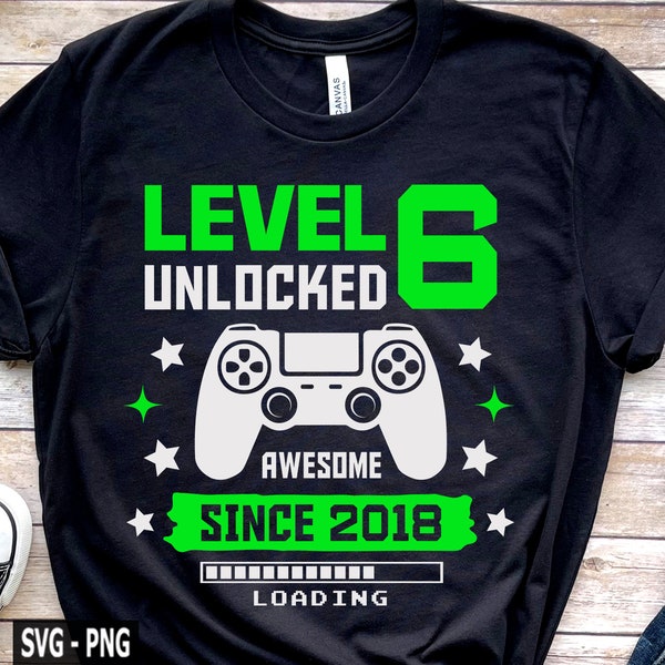 Level 6 Unlocked SVG, Boy Gamer Shirt, Unlocked SVG, 6th Birthday, 6 Years Old, Happy Birthday svg, Video Game, Birthday Shirt