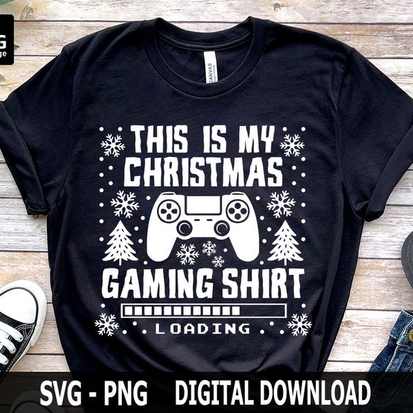 Jeu de Noël SVG, Joyeux Noël SVG, Noël Enfants Gamer SVG, Gamer Noël SVG, Jeu vidéo, Dessins de Noël, Chemise de Noël SVG