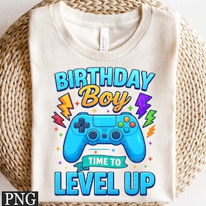 Birthday Boy Time to Level Up Png, Boy Gamer png, Level Unlocked png, Level Up png, Birthday Boy png, Gaming png, Video Game Birthday png
