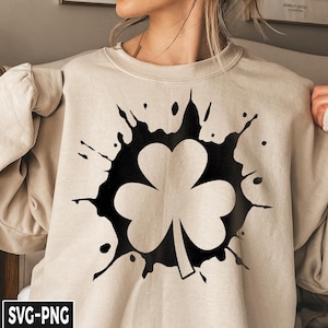 Splatter Clover Svg, Shamrock svg, St Patrick&#39;s Day svg, St Pattys svg, Lucky svg, Lucky Shamrock svg, Clover svg, Funny St Patricks svg