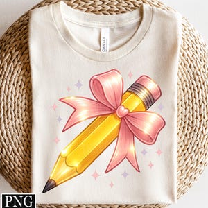 Teacher Pencil Coquette Bow PNG, Teacher Coquette png, Pencil Bow png, Pencil Coquette Bow png, Back To School png, Teacher Sublimation