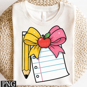 Coquette Teacher Png, Pencil Bow png, Teacher Pencil Bow, Teach Love Inspire png, Back To School png, Teacher png, Sublimation Designs