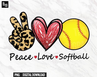Peace love softball png, Softball Sublimation, Softball png, Love of the game png, sublimation design
