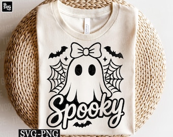Spooky Halloween Svg, Cute Ghost svg, Spooky Season svg, Spooky svg, Fall svg, Halloween svg, Kids Halloween svg, Halloween Shirt svg