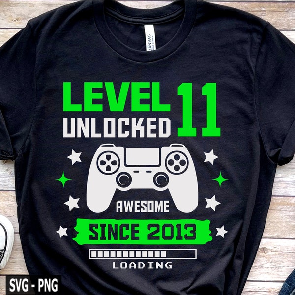 Level 11 Unlocked SVG, Boy Gamer Shirt, Unlocked SVG, 11th Birthday, 11 Years Old, Video Game, Happy Birthday svg, Birthday Shirt