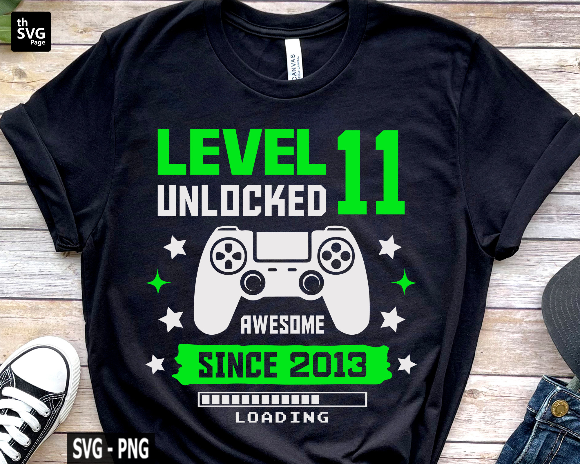 Cadeau gamer du 8e anniversaire Niveau 8 débloqué T-shirt premium Homme