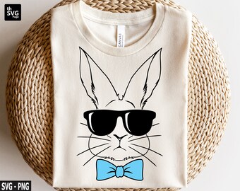 Bunny Glasses svg, Osterhasen svg, Bunny Boy svg, Kinder Ostern svg, Cute Easter svg, Bunny with Glasses, Ostern svg, Oster-Shirt svg