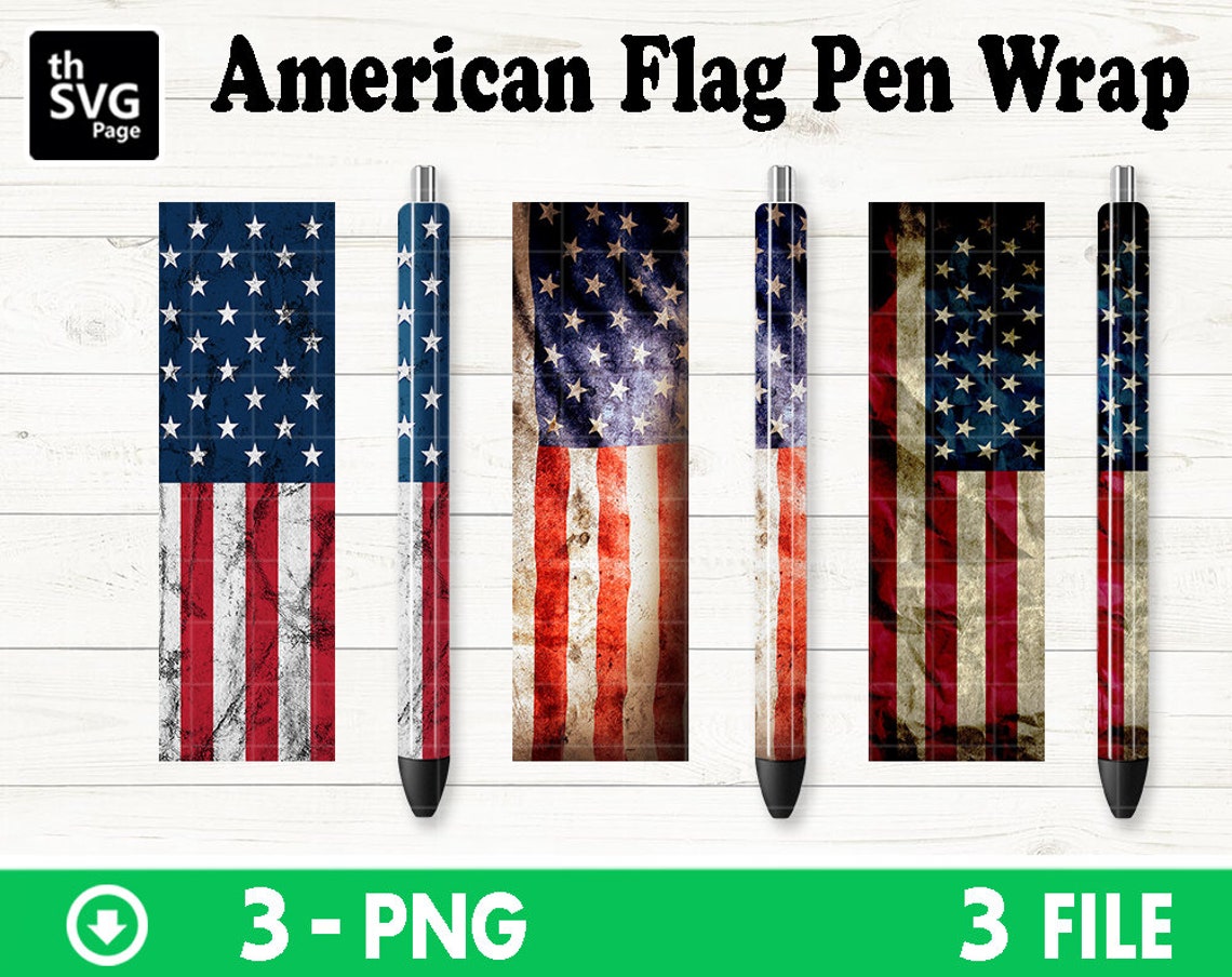 American Flag Pen Wraps American Flag Wrap Pen Wrap Png | Etsy