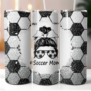 20 oz Skinny Tumbler Soccer Mom Glitter Wrap, Straight & Tapered Tumbler PNG, Glitter Tumbler Designs, glitter sublimation