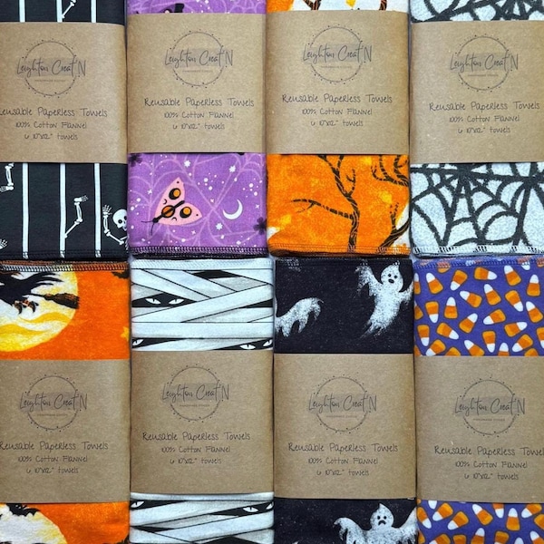 Serviettes sans papier réutilisables - Halloween