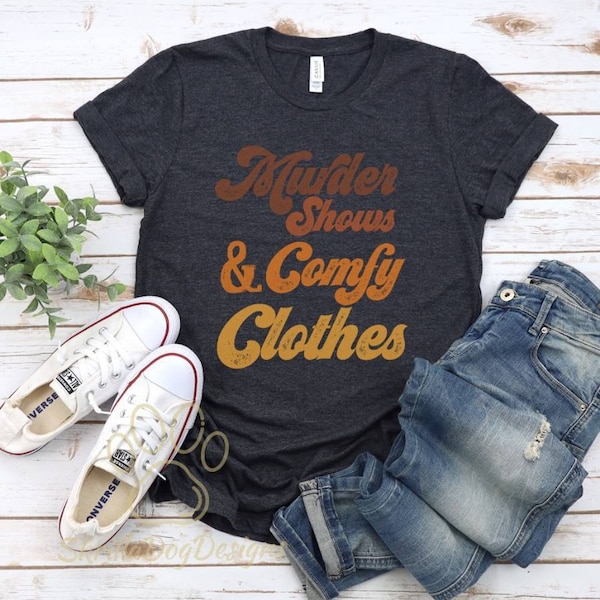 Séries de meurtres et vêtements confortables, chemise rétro, chemise d'inspiration vintage, chemise True Crime, tee-shirt True Crime, cadeau pour elle, chemise femme, chemise drôle