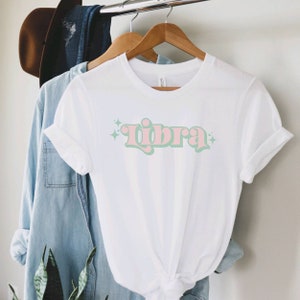 Libra Horoscope Shirt, Astrology T-Shirt, Zodiac Tee, Zodiac Signs Shirt, Libra Gift, Libra Birthday Present, Retro Astrology Shirt