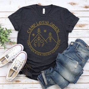 Camp Lothlorien Time Flies When You&#39;re Having Fun Shirt, Funny Fantasy T-Shirt, Nerdy Tee, Funny Book Shirt, Gift For Book Lover, Ringer Tee