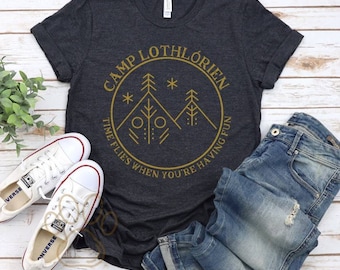 Camp Lothlorien Time Flies When You're Having Fun Shirt, Funny Fantasy T-Shirt, Nerdy Tee, Funny Book Shirt, Gift For Book Lover, Ringer Tee