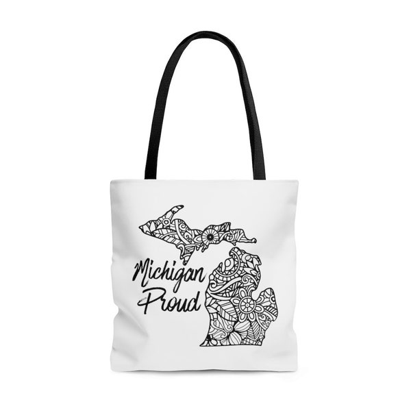 Michigan Proud Tote Bag, Michigan Tote Bag, Cute Michigan Bag, Michigan Pride, Michigander Purse, Michigan State Bag, Great Lakes Tote Bag