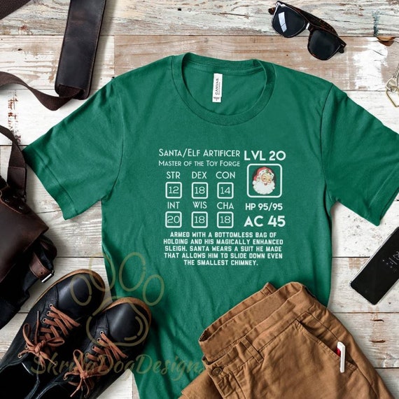 Santa Character Sheet Shirt DND Holiday Tee DND Character - Etsy