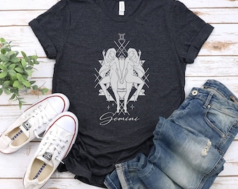 Gemini Horoscope Shirt, Astrology T-Shirt, Zodiac Tee, Zodiac Signs Shirt, Gemini Gift, Gemini Birthday Gift, Women's Astrology Shirt