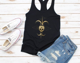 The Fool Tank Top, Tarot Card Shirt, Witchy Aesthetic, Skeleton Tarot Card Shirt, Mystical Tarot, Wiccan Tank Top Pagan Shirt, Yoga Tank Top