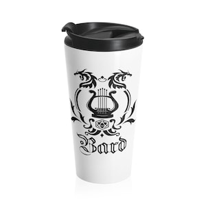 Bard Travel Mug, DND Mug, Dungeon Master, Role Playing Mug, D&D Travel Mug, DND Dad Gift, Role Playing Class Accessory, Tabletop Gaming
