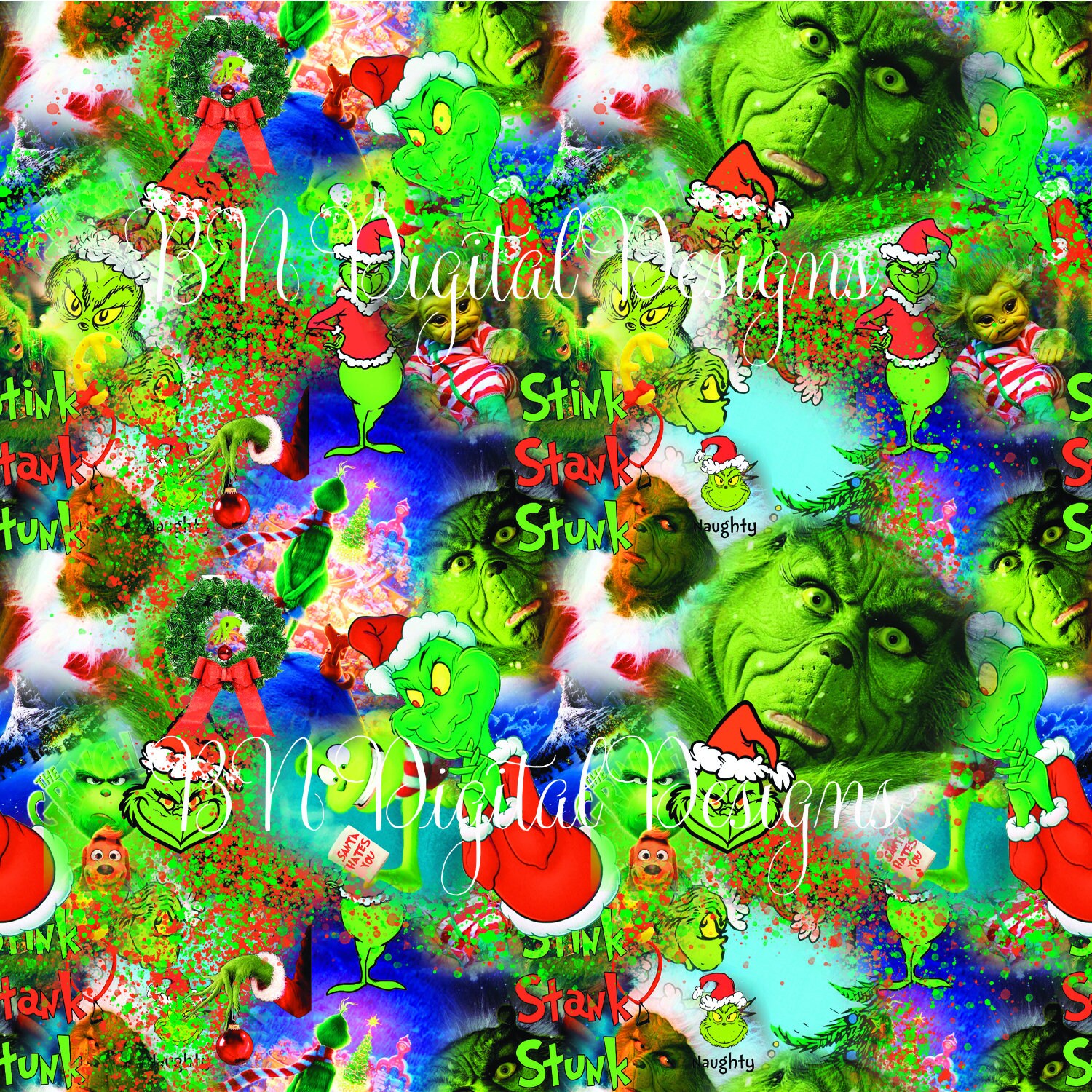 Grinch seamless file | Etsy