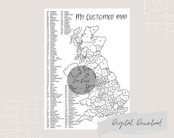 UK Postcodes Customer Tracker Map – Small Business Sales (Digital Download)