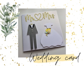 Tarjeta de boda personalizada hecha a mano para el Sr. y la Sra. - Colores personalizados