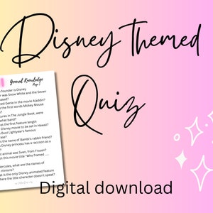 THEMED DOWNLOADABLE QUIZ - Print at home quiz - pub quiz - family game night - quiz night - digital download - quiz questions