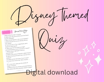 PRUEBA DESCARGABLE TEMÁTICA - Prueba impresa en casa - prueba de pub - noche de juegos familiares - noche de pruebas - descarga digital - preguntas del cuestionario