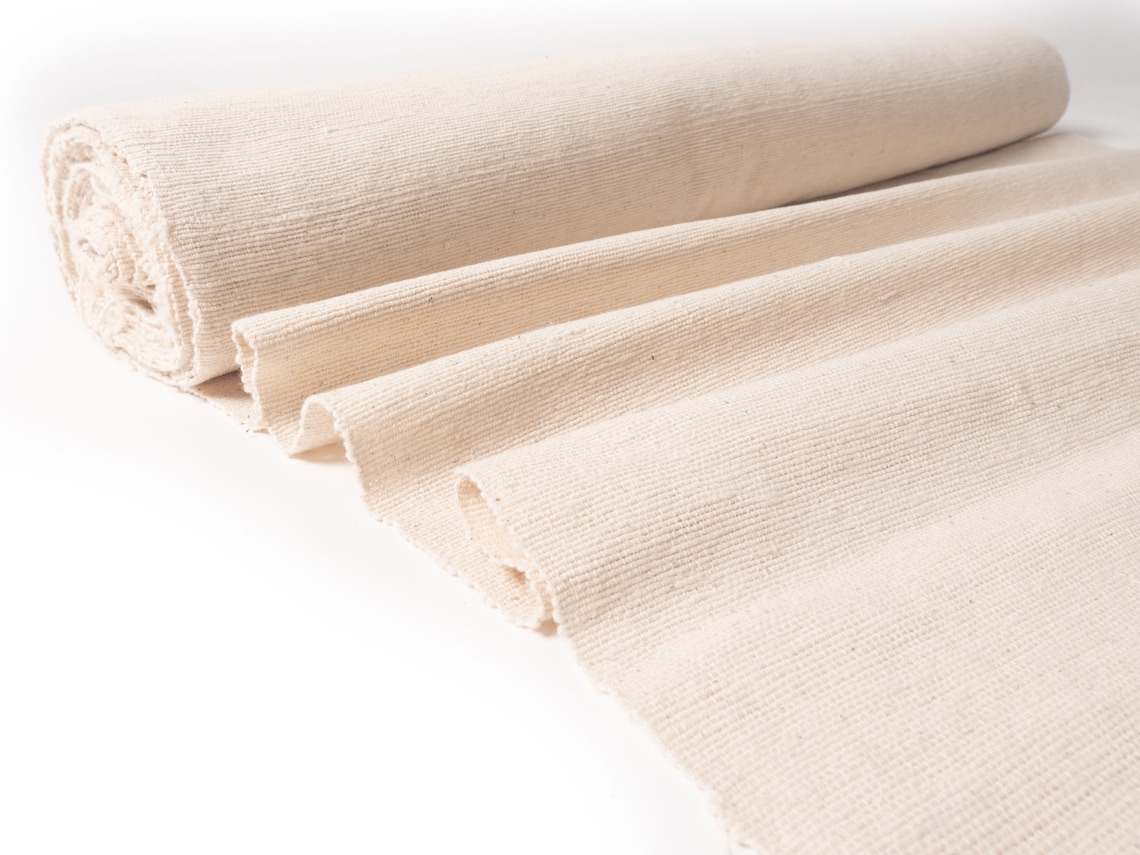 Handwoven Natural Color Cotton Fabric Hand Spun Natural Etsy