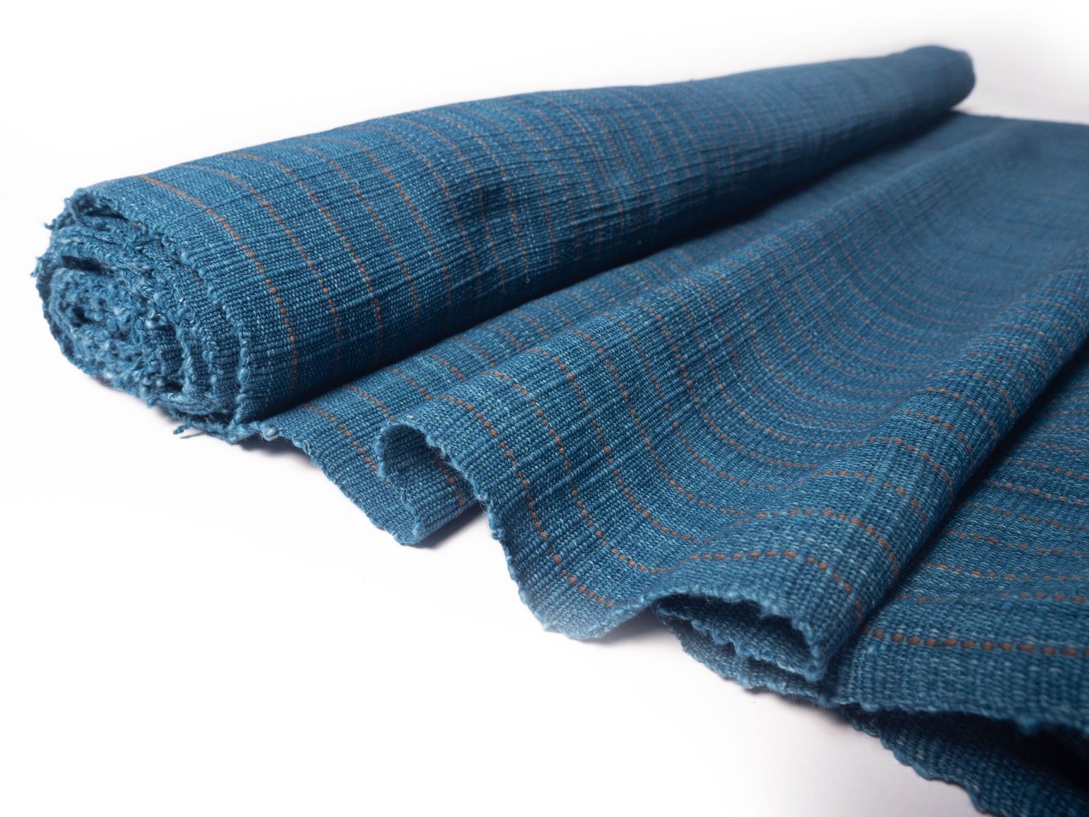Handwoven Indigo Striped Cotton Fabric Indigo Natural Dyes Etsy