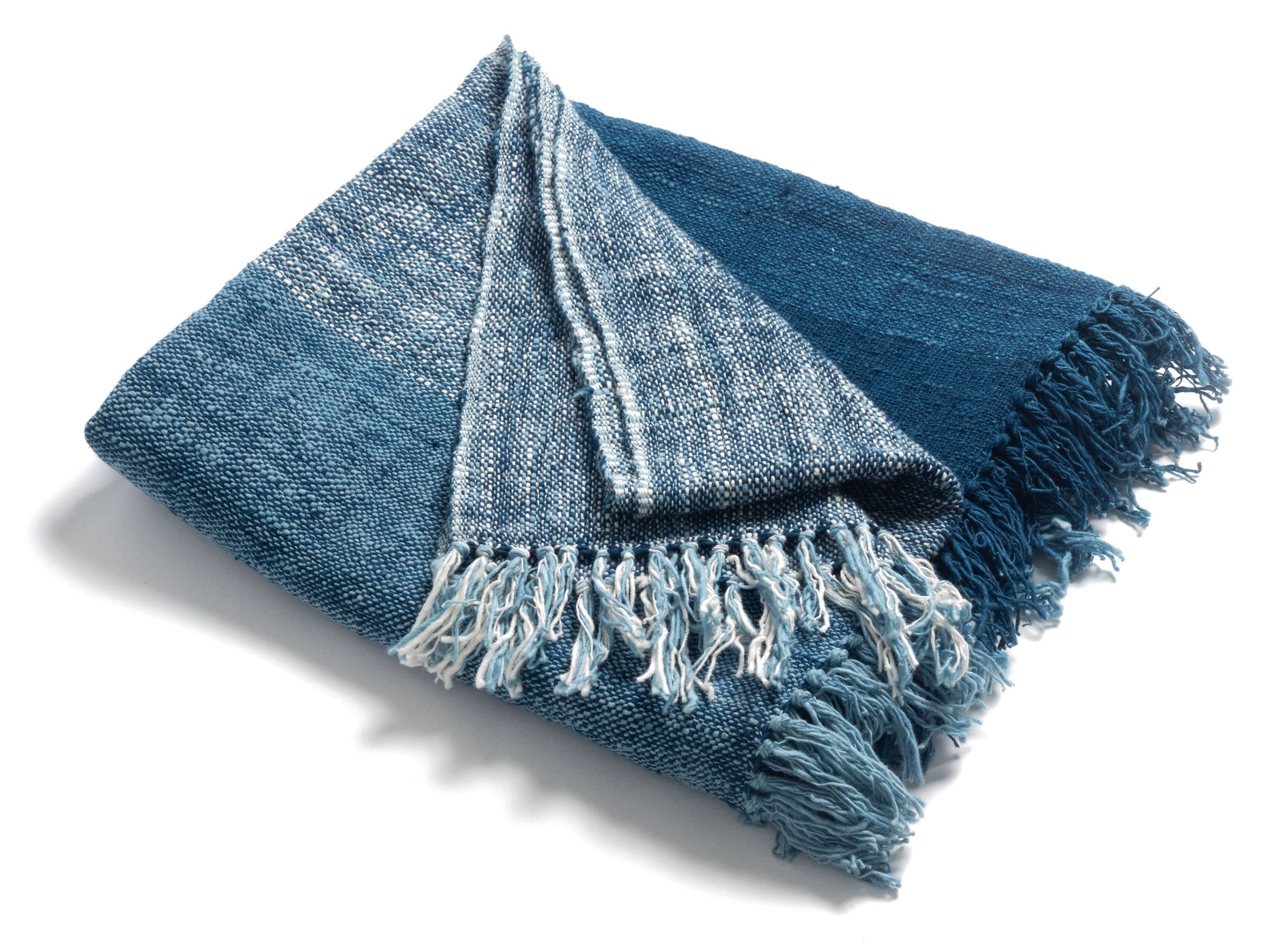 Indigo Handwoven Throw Blanket Pure Cotton Hand Dyed Etsy