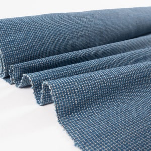 Handwoven Indigo Pattern Weave Fabric | Indigo | Natural Dyes | Pure Cotton | Organic | 100 cm wide | Per meter Yard | 300gsm